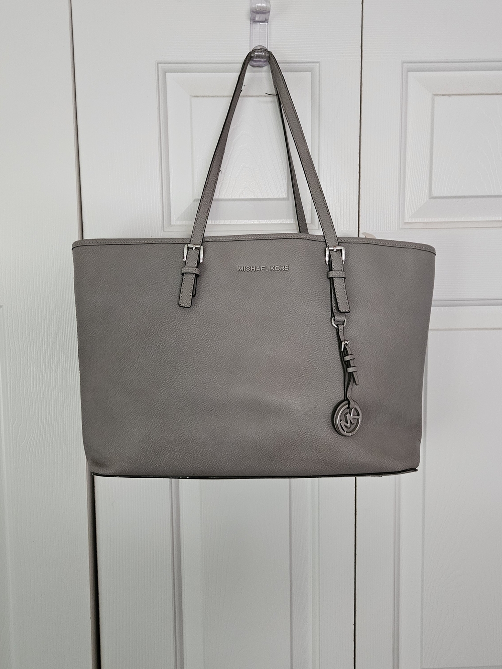 Michael Kors Grey Saffiano Leather Tote Bag